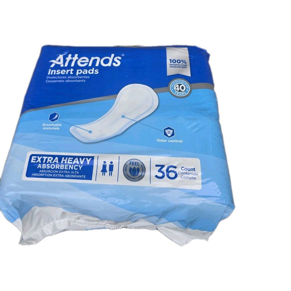 Attends Incontinence Liner 16.5" L Extra Heavy Absorbency 36 Ct Protection NEW!